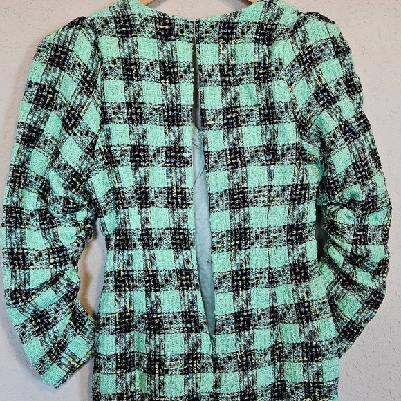 Atoir “Leave Me Be” Aspen Green Dress | Plaid Tweed Mini Dress, Size XS/6 - Picture 4 of 7